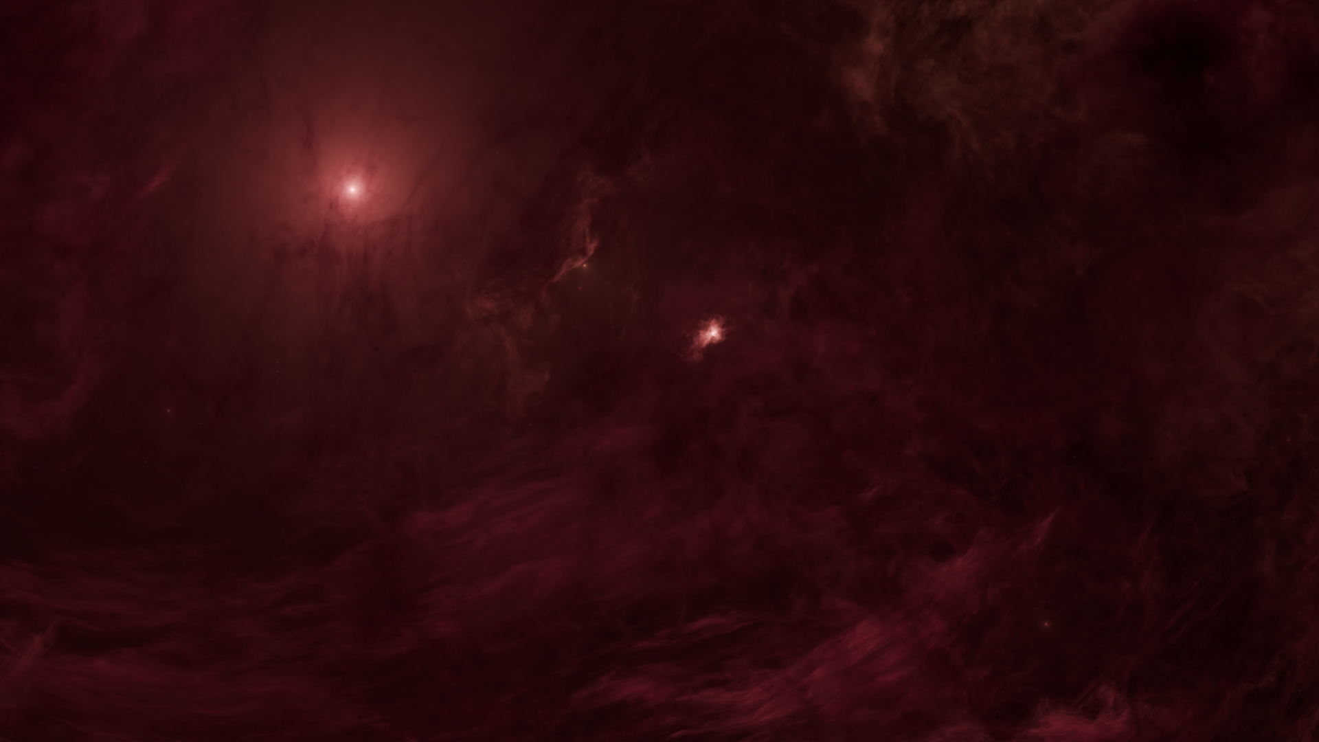 The core of a deep red glowing nebula